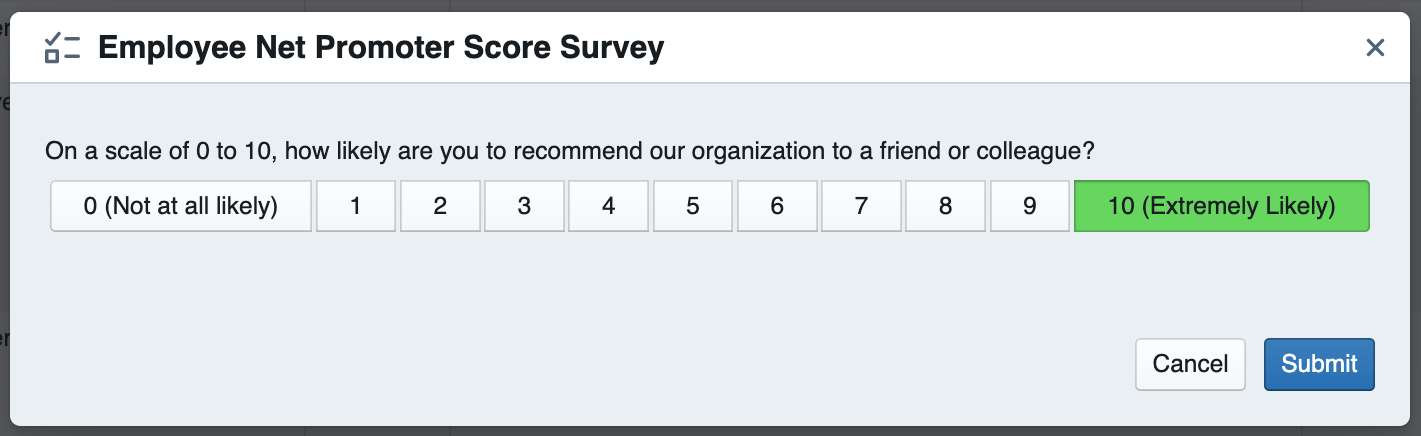 Employee Net Promoter Score Survey form