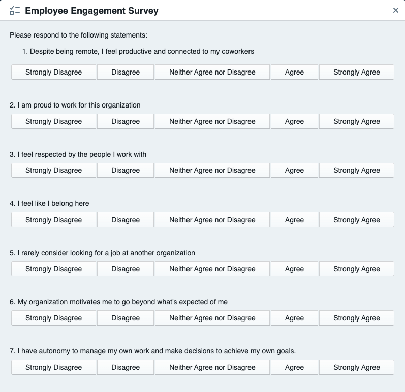 Preview of employee engagement survey